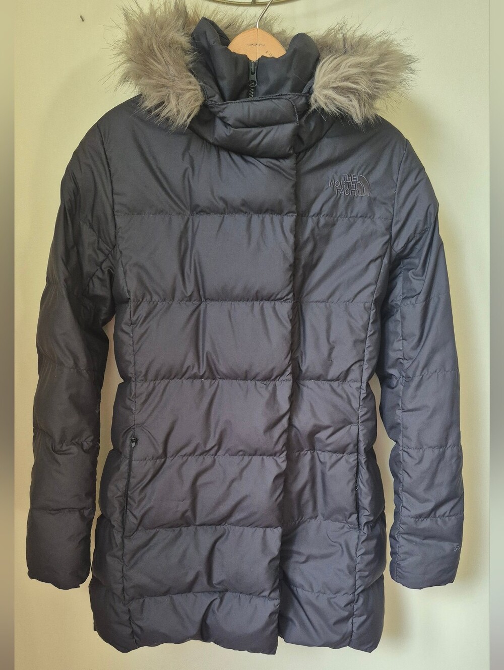 The North Face Black New Dealio Down Quilted Puffer Coat with Faux-Fur Hood